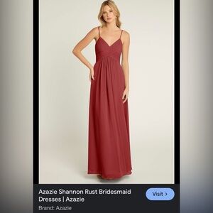 Azazie Rust Spaghetti Strap Maxi Dress